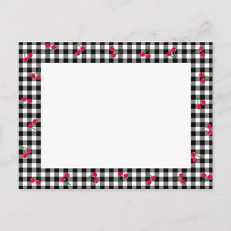 CARTE POSTALE チェリー　ギンガムチェック　ブラック