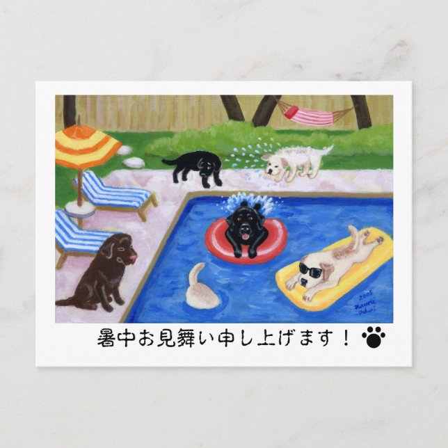 Carte Postale プ ー を ん の Labradors (Devant)