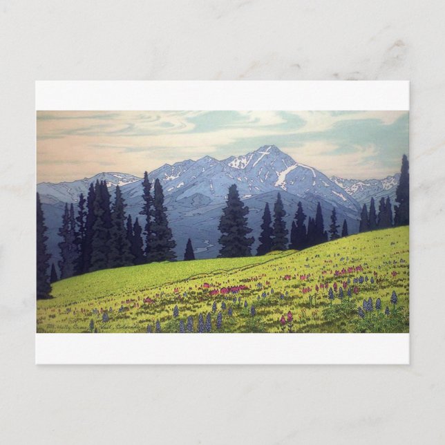 Carte Postale ホ リ  ク ロ  山, Mt. Holy Cross, Hiroshi Yoshida, Wood (Devant)