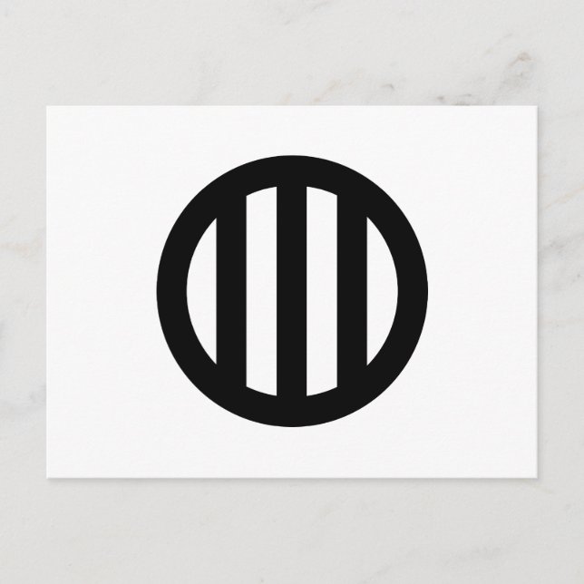 CARTE POSTALE 丸 に 縦 三 つ 引 き (Devant)