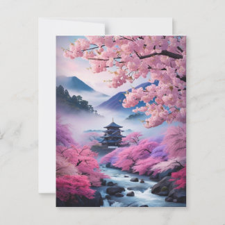 CARTE POSTALE 伝統的な日本の風景*春