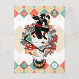 Carte Postale 忍 と 蛇2019(リ lire)/ Ninja et serpent 2019(remake)