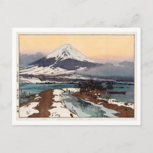 Carte Postale 河 湖, Lac Kawaguchi, Hiroshi Yoshida, Coupe de bois