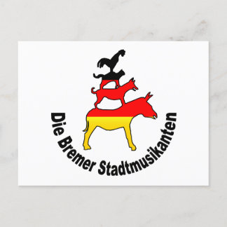 CARTE POSTALE 町のミュージシャンズオブブレーメン