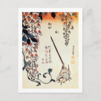 藤 に キ イ, 北 Wagtail et Wisteria, Hokusai, Ukiyo-e