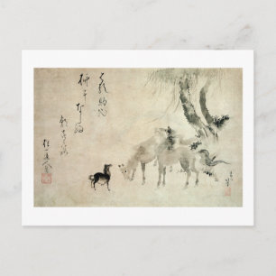 Carte Postale 馬 の 家 族, 北 Famille du Cheval, Hokusai, Sumi-e