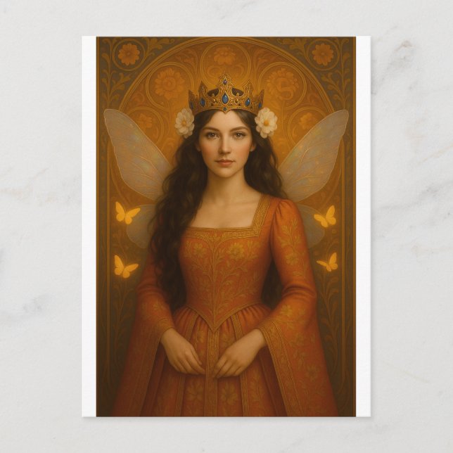 Carte Postale 002_A fairy princess in burnt orange. (Devant)