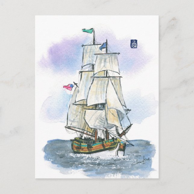 Carte Postale (044) Lady Washington Tall Ship (Devant)