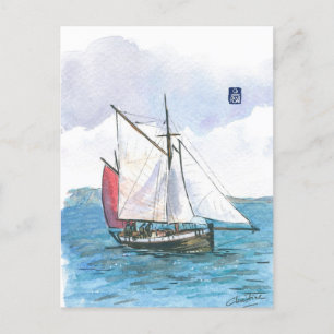 Carte Postale (093) Leenan Head Sailboat