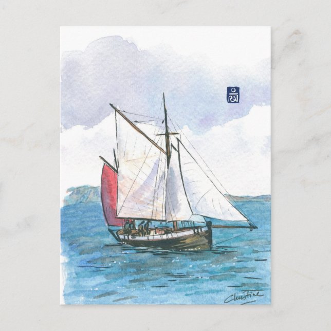 Carte Postale (093) Leenan Head Sailboat (Devant)