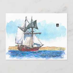 Carte Postale (096) Bateaux à voile Atyla Schooner