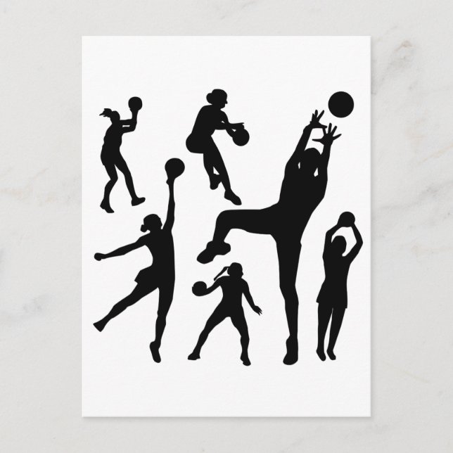 Carte Postale 10097-netball-silhouette-vecteur SPORTS NET BALL P (Devant)