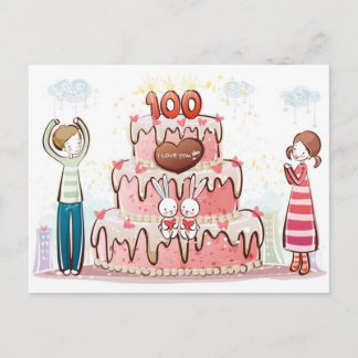 Carte postale - 100 ans d'amour - Valentine Couple