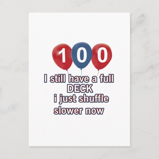 Carte Postale 100 ans de dessins d'anniversaire amusants (Devant)
