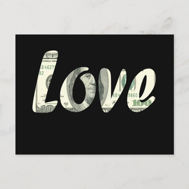 Carte Postale 100 dollars d'amour (Devant)