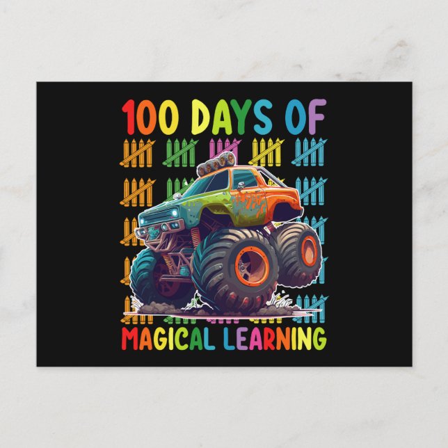 Carte Postale 100 Jours D'Apprentissage Magique Monster Truck Sc (Devant)