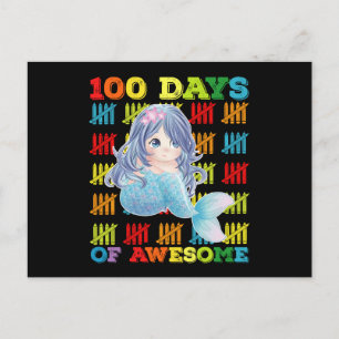 Carte Postale 100 Jours De Mermaid Magnifique 100E Jour De L'Éco