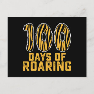 Carte Postale 100 Jours De Roaring Tiger Funny 100ème Jour Schoo