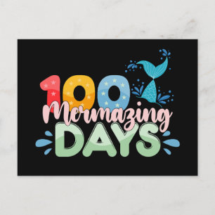 Carte Postale 100 jours mermorables Mermaid pour la 100e journée