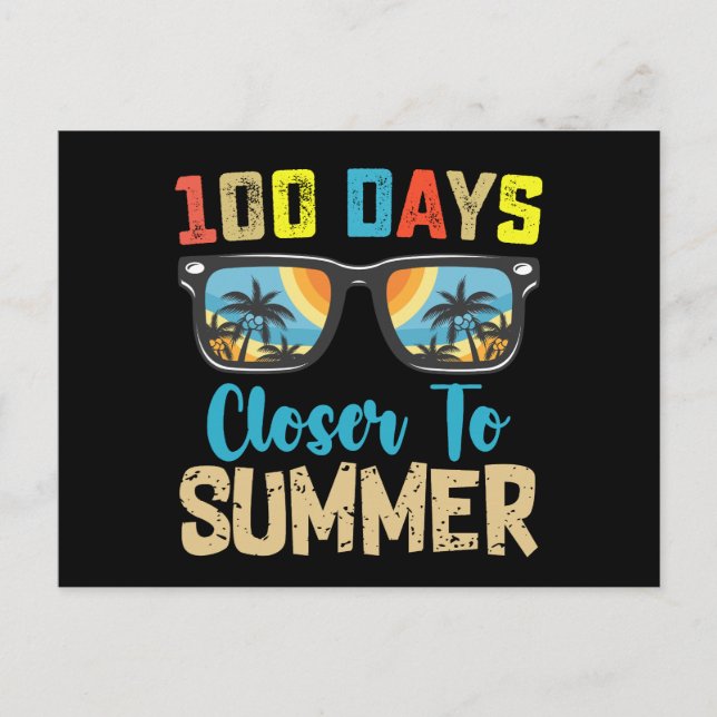 Carte Postale 100 Jours Plus Près De L'École De Vacances D'Été (Devant)
