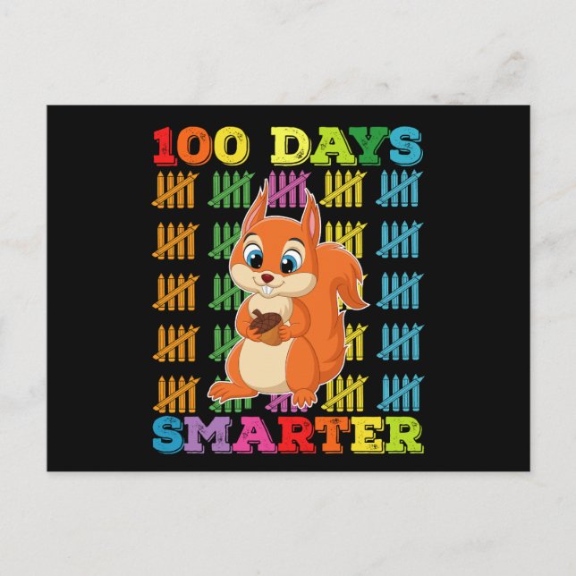 Carte Postale 100 Jours Smarter Squirrel 100e Jour De L'École (Devant)