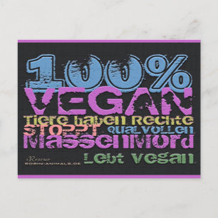 Carte Postale 100% VEGAN -..- Postkarte