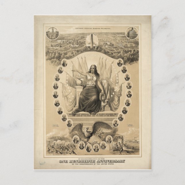 Carte Postale 100e anniversaire de l'indépendance américaine 187 (Devant)