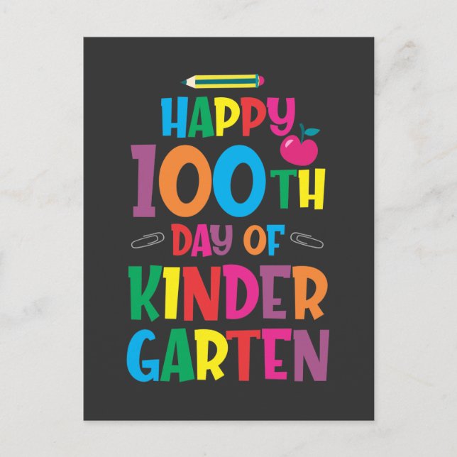 Carte Postale 100e Jour de maternelle Enfants Enseignants Enfant (Devant)