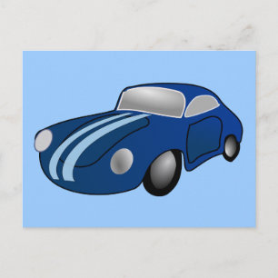 Carte Postale 10406-classique-voiture-vecteur BLUE CLASSIC CAR G