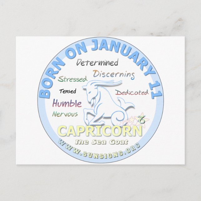 Carte Postale 11 janvier anniversaire - Capricorne (Devant)