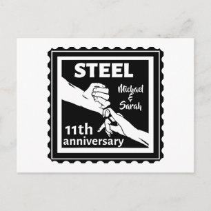 Carte Postale 11e anniversaire du mariage tenant la main