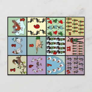 Carte postale 12 jours de Noël