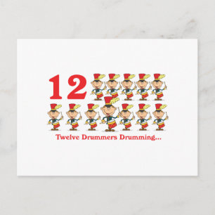 Carte Postale 12 jours douze batteurs tambourinant