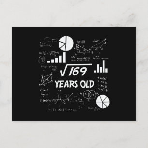 Carte Postale 13e anniversaire Carré mathématiques racine 13 ans