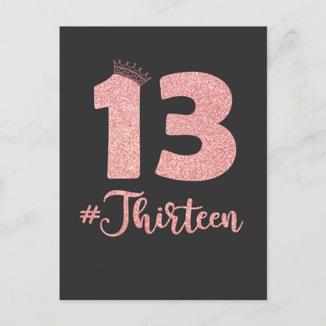 Carte Postale 13e anniversaire Treize fille garçon Officiel adol (Devant)