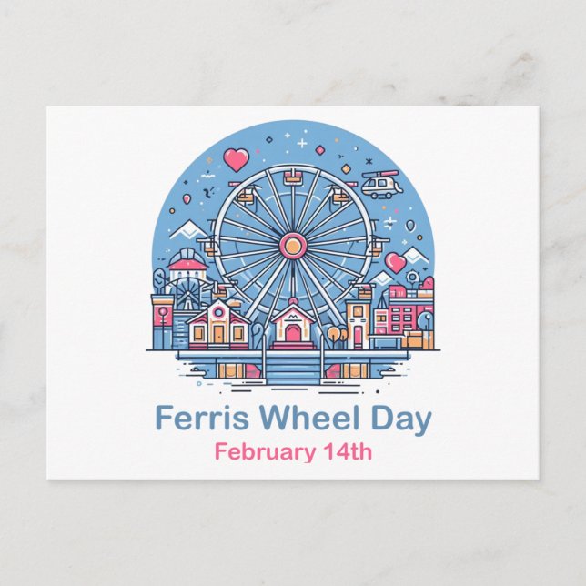 Carte Postale 14 février Journée de la grande roue (Devant)