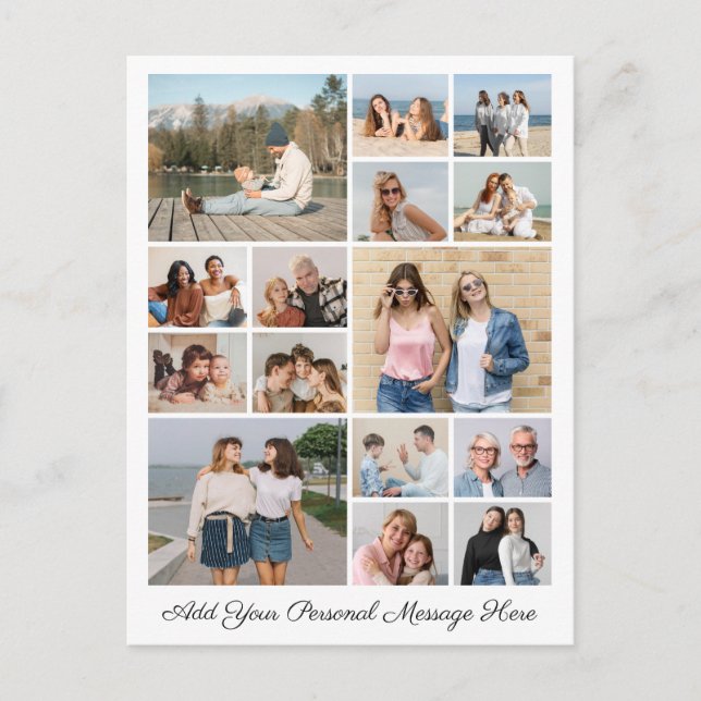 Carte Postale 15 Collage Photo Ajoutez votre propre message (Devant)