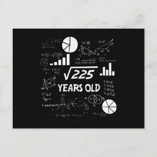 Carte Postale 15e anniversaire Carré mathématiques racine 15 ans
