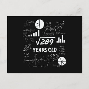 Carte Postale 17e anniversaire Carré racine math 17 ans Annivers