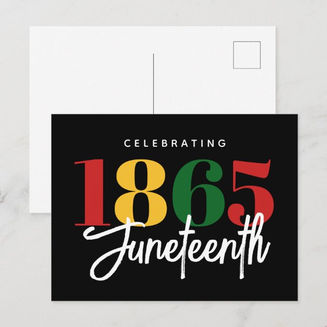 Carte Postale 1865 Liberté Célébration de l'histoire noire (Devant / Derrière)