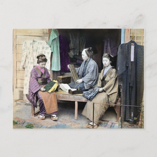 Carte Postale 1870 Concessionnaire de tissus du Japon (Devant)