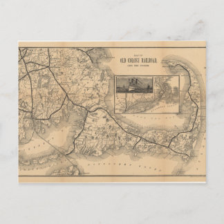 Carte Postale 1888_Old_Colony_Railroad_Cape_Cod_map