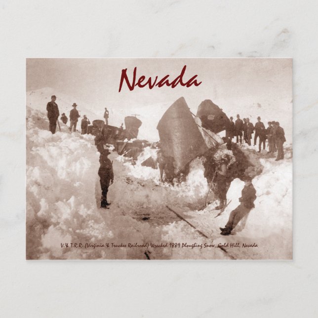 Carte postale 1889 Nevada Train Wreck (Devant)