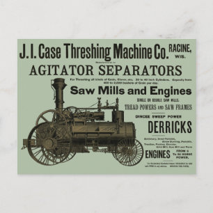 Carte Postale 1889 Threshing Machine Moteur à vapeur Ferme agric