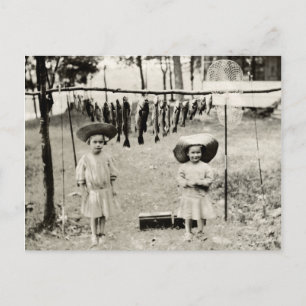 Carte Postale 1890 Filles Pêche