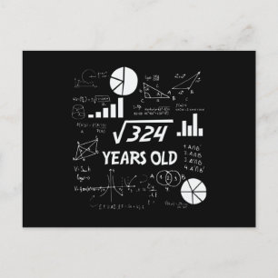 Carte Postale 18e anniversaire Carré racine math 18 ans Annivers