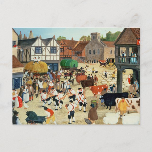 Carte Postale 18ème siècle Marché Mayfair du bétail (Devant)