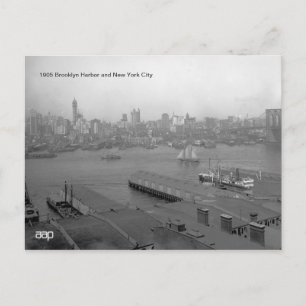 Carte Postale 1905 Brooklyn Harbour et New York City