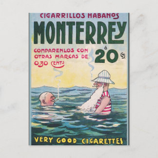 Carte Postale 1906 publicités vintages de cigare de Monetrrey