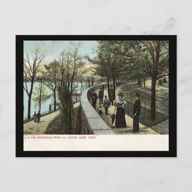 Carte Postale 1909 Riverside Park and Drive, New York (Devant)